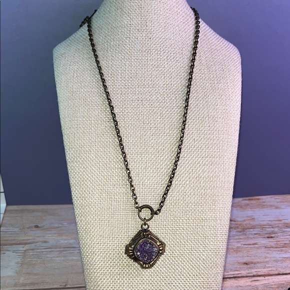 Pentti Sarpaneva Bronze Amethyst Kelo Necklace Brutalist